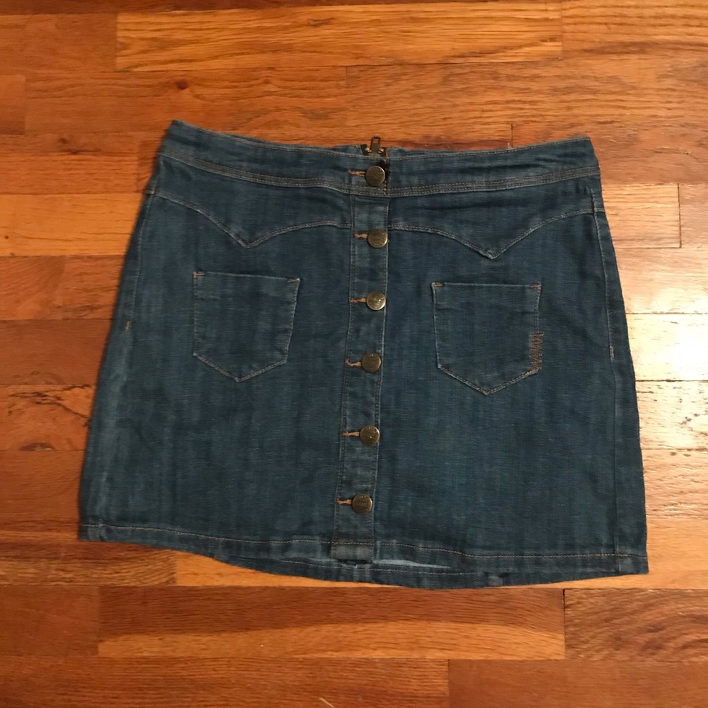 Denim Skirt with buttons down front